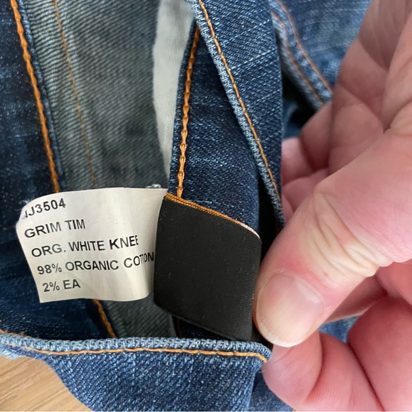 NUDIE JEAN CO. Grim Tim 32 x 30 White Knee Wash - Picture 8 of 15